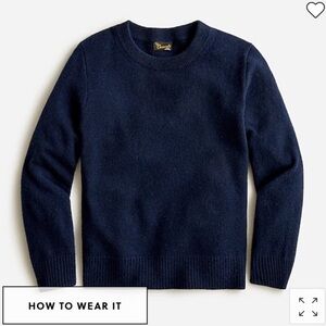 J Crew Kids' Cashmere Crewneck Sweater Size Small 6/7 Navy Blue AZ817
